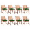 Day and Night - Day and Night Garden Dining Chairs and Cushions 8 Units Solid Acacia Wood