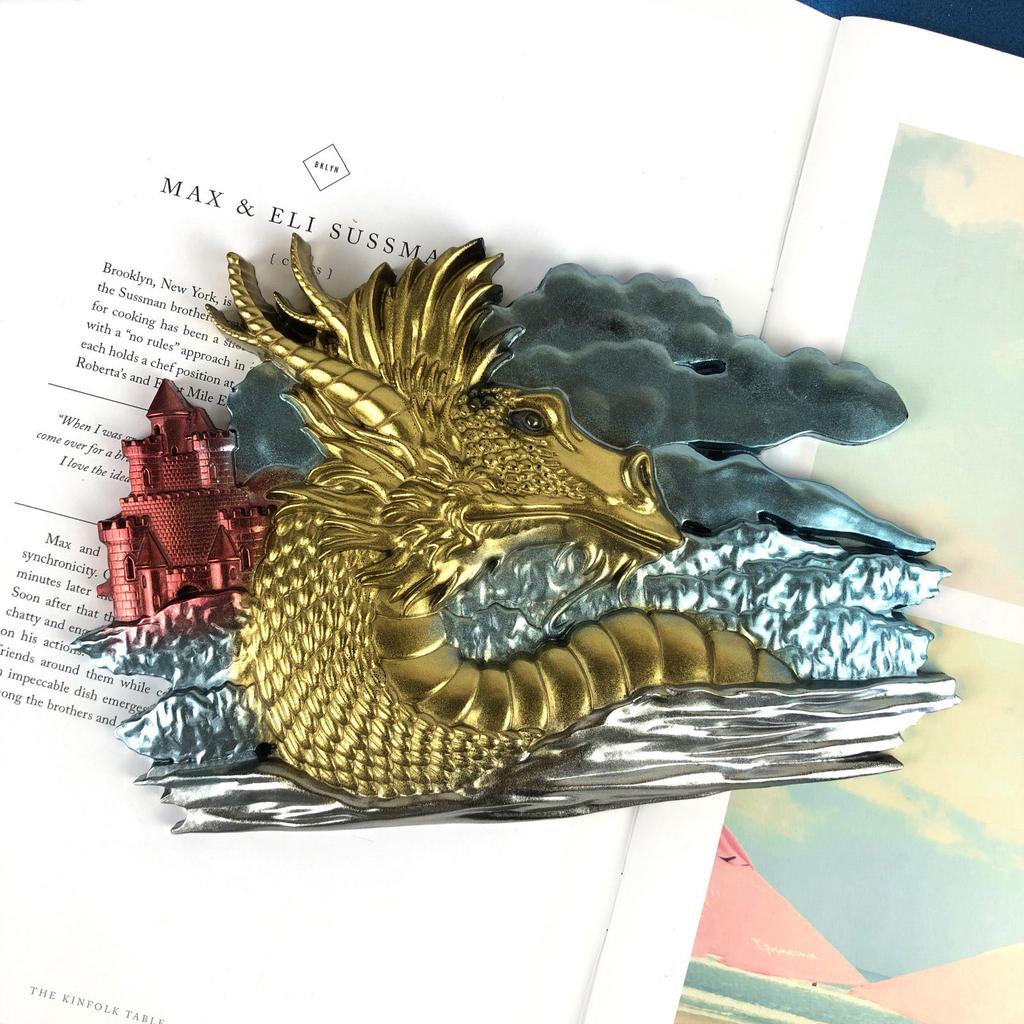 Сделай сам Форма для настенного подвеса в виде дракона Скандинавские украшения Силиконовая форма Трехмерный подвес для гостиной Форма для смолы