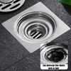 Stainless Steel Square Shower Floor Drain Detachable Odor Proof Bathroom Parts Accessories
