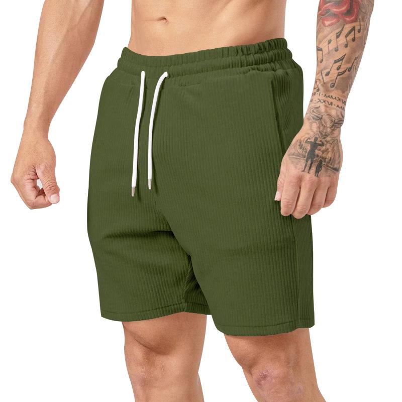 Летние модели однотонные шорты на шнуровке мужские спортивные штаны вельветовые простые повседневные пять мужских брюк