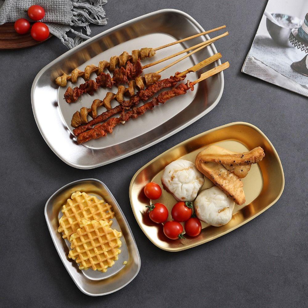 Portable Dessert Salad Plate Smooth Edge Food Serving Tray Picnic Dinner Plate Outdoor Picnic