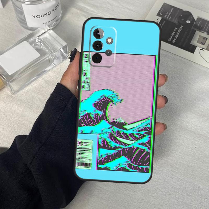 Ретро Кибер Статуя 'Большая волна' Чехол для Samsung Galaxy A54 A34 A14 A36 A56 A06 A13 A53 A32 A12 A22 A52 A35 A17 A16 A55 A15