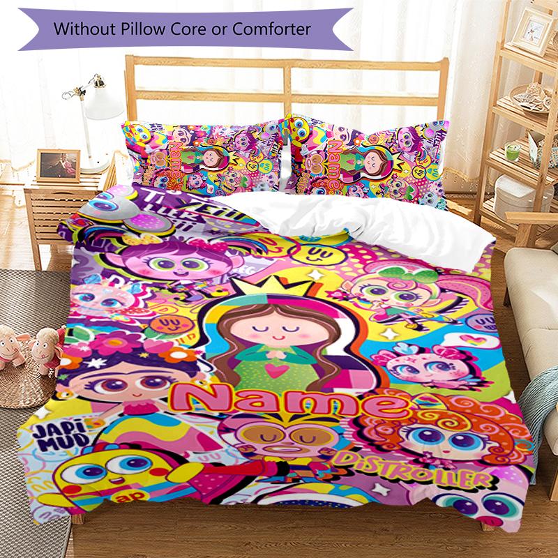 3pcs Custom Name Distroller Bedding Set Duvet Cover Closure Includes 1 Duvet Cover & 2 Pillowcases for All Seasons Bedroom Decor