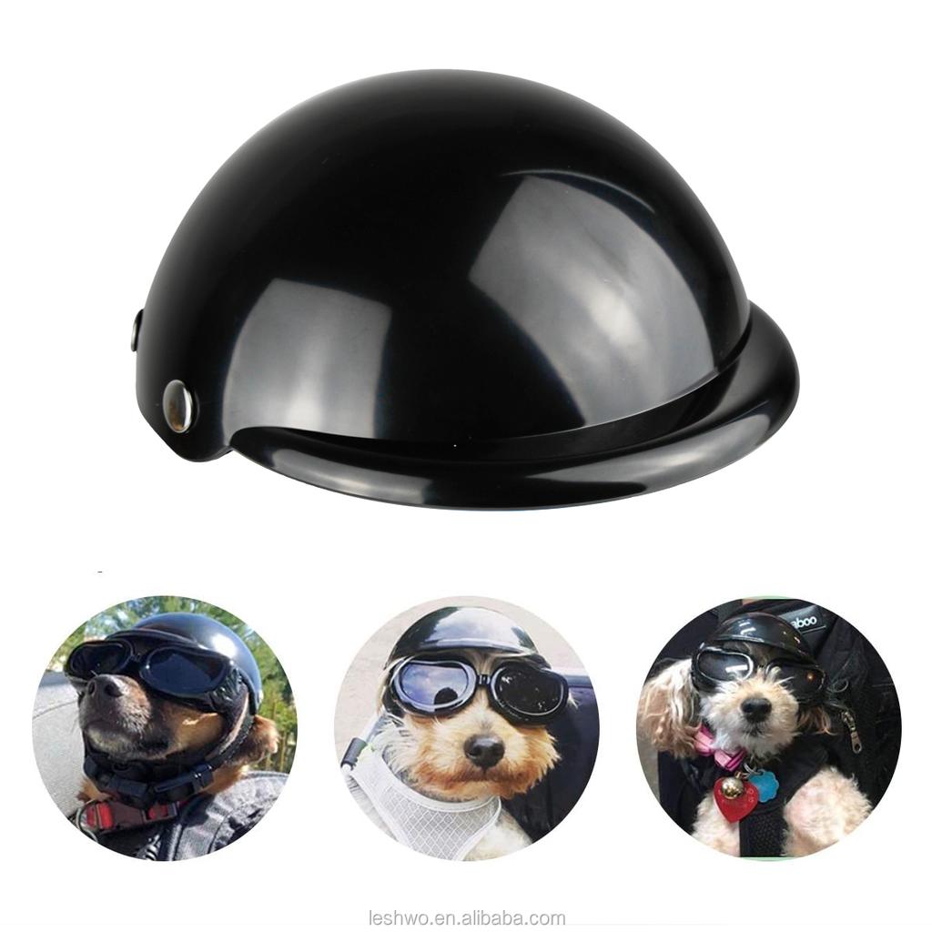 Pet Helmet Motorcycle Bike Riding Doggie Cap Black for Small Dogs Puppy