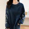 Spring and Autumn Ladies Thin Loose Round Neck Sweatshirt Women's Loose Casual Long Sleeve Comfortable Outerwear