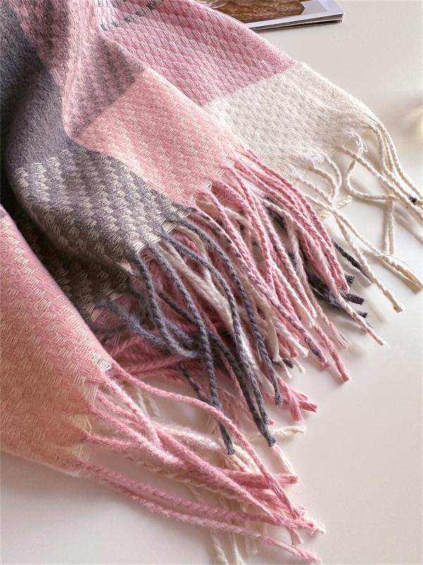 Korean Plaid Knitted Cahmere Scarf Women Shawls And Wraps Female Pashmina Bufanda Lady Thick Warm Winter Blanket Stoles New
