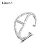 Lindon Classic Copper Alloy Zircon Ring Ladies Jewelry Wedding Promise Party Gift
