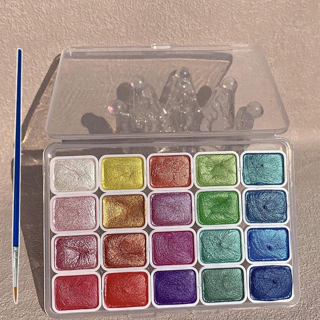 Набор акварельных красок 20/24 цветов, бесшовное смешивание, высокая прозрачность, тонкое распределение пигмента, натуральная смола, портативная палитра