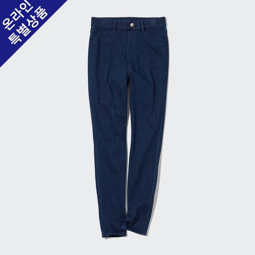 Uniqlo Джинсовые леггинсы Heattech Ultra Stretch с высокой посадкой, брюки, длина ног 76 см 
