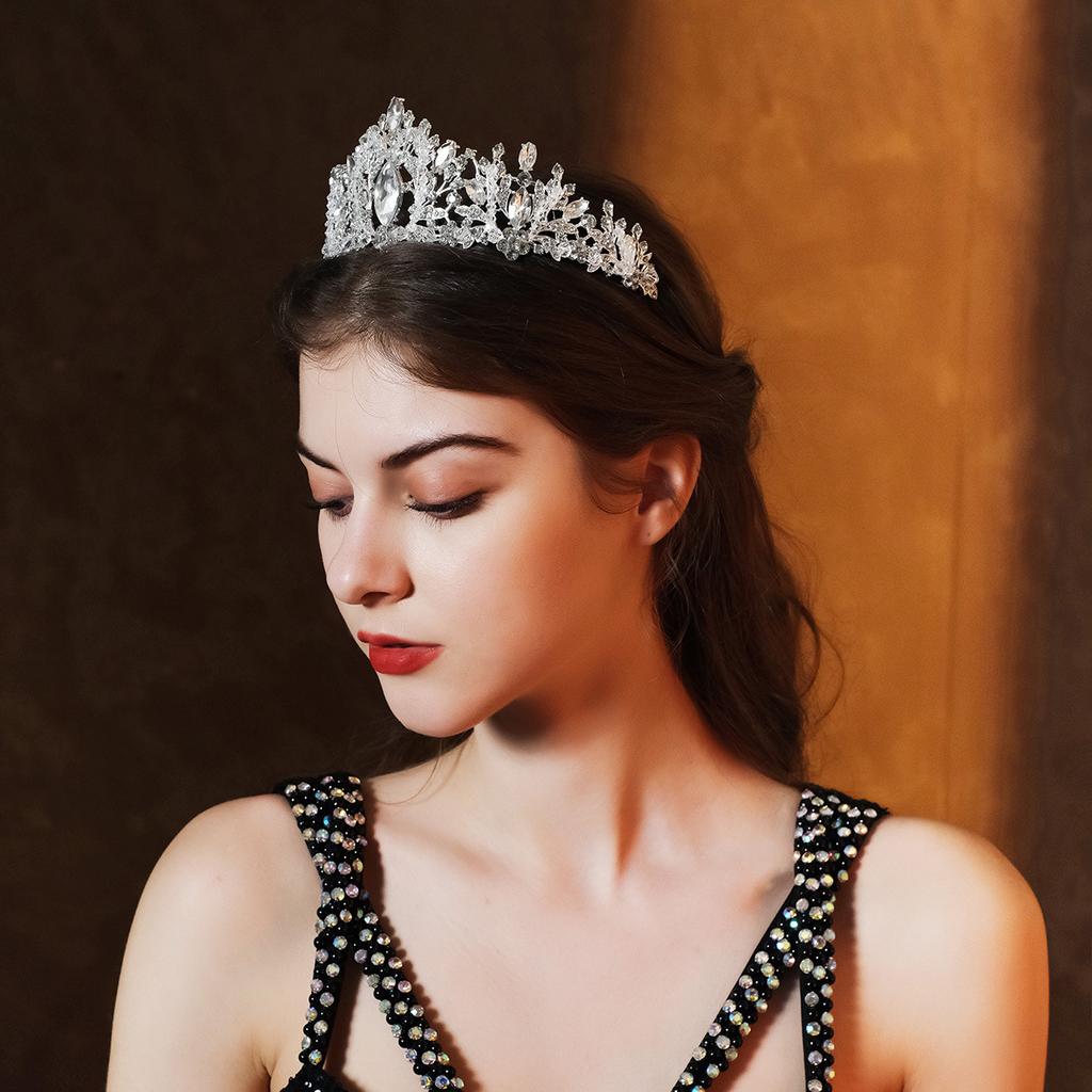 Универсальная фата невесты, аксессуар для волос, легкая роскошная ниша, хрустальная корона ручной работы, для банкета, вечеринки, универсальная корона со стразами