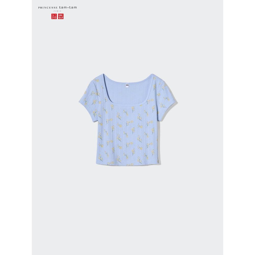 Uniqlo Футболка с квадратным вырезом и заостренным хвостом в Японии