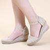 Womens Sandalias Wedges Comfortable Pointed Hemp Rope Weaving Casual Shoes