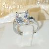 925 Sterling Silver Fashion Light Luxury Mini Square Zircon Ring, Birthday Party Anniversary Gift, Ladies Jewelry