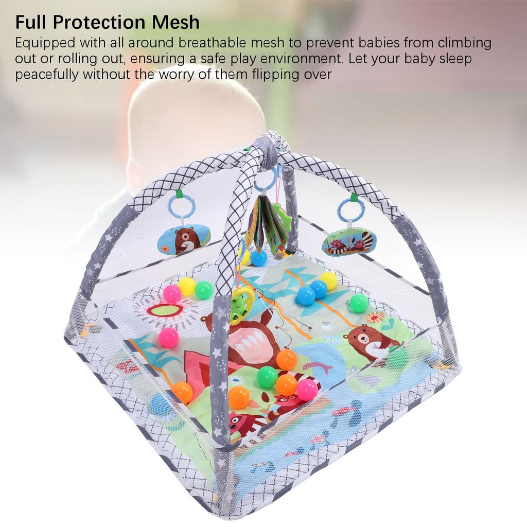 Детский игровой коврик для гимнастики с мячом, высококонтрастные игрушки для развития моторики новорожденного, игровой коврик для игры на животе для младенца