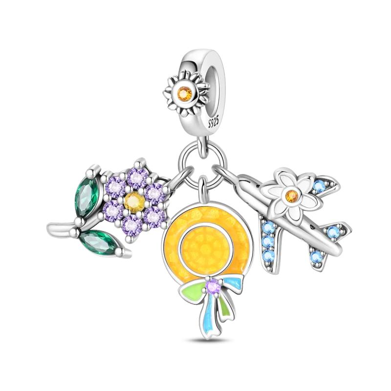 100% Copper Charms Pendant Airplane Beach Sailing Hat Sun Energetic Attractiveness Design For Fine Jewelry Making