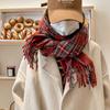 Versatile Imitation Cashmere Tassel Soft And Sticky Plaid Scarf For Women'S Winter Luxury New Fashionable Thickened Warm Shawl