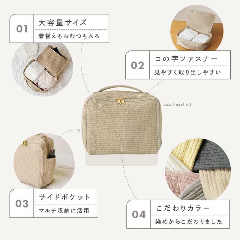 Holds Both Diapers and atRise Diaper Large Nubi Labor Hospital Baby Shower Stroller Zippered Diaper Cute Baby Pouch Interior Clothes. Pouch, Capacity,