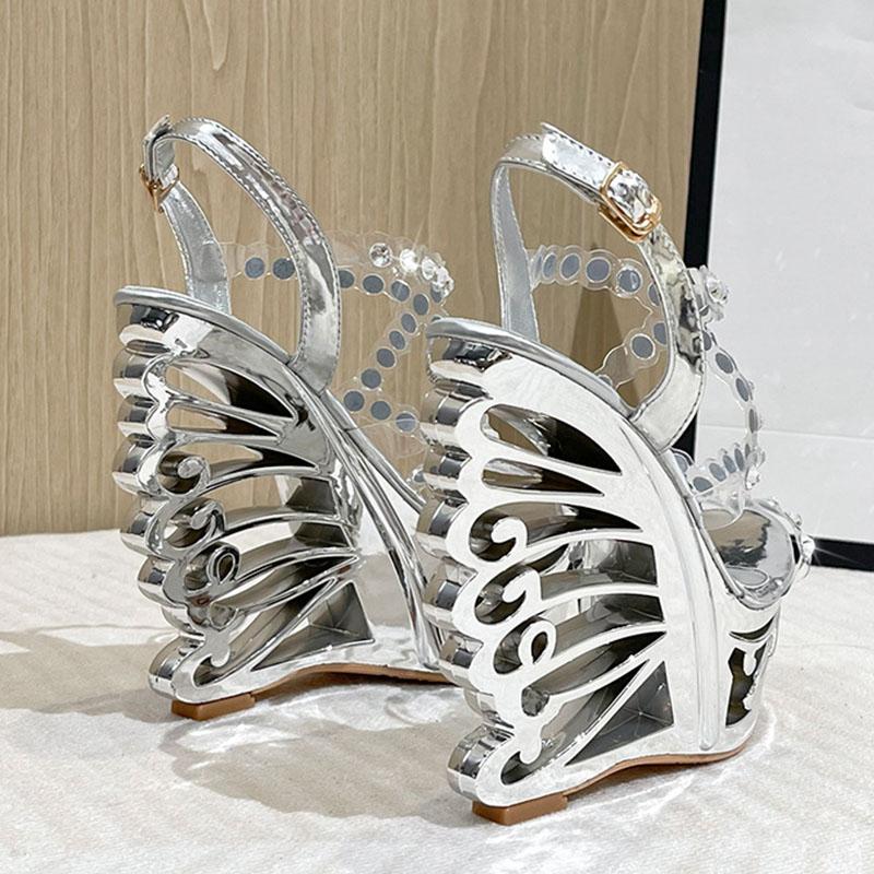 Женская обувь, босоножки на высоком каблуке со стразами, на очень высоком каблуке, на платформе, серия 1076, каблук 15 см, платформа 5 см, LFD