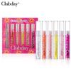 Clubday Vitamin C Fruit Lip Oil Set 6Pcs Clear Shimmer Lip Gloss Hydrating Glitter Lip Oil Tint Long-Lasting Glossy Makeup Cosmetic Gift for Women