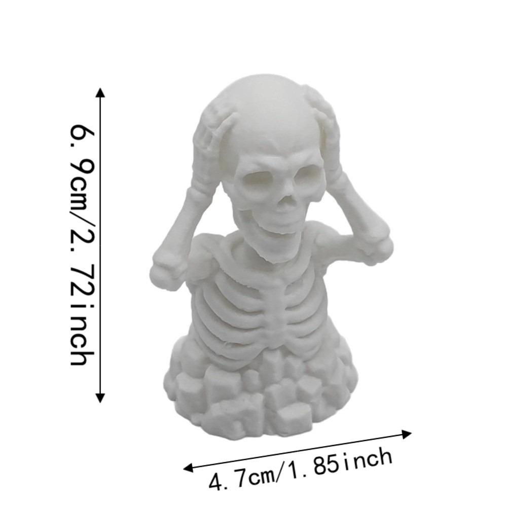 Compact 3D Printed Skull Creative Luminous Tabletop Statue Glow Miniature Sculpture Party