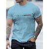 Casual Men's T-Shirt “Paris” Letter Pattern Short Sleeved T-Shirts 3d Word Print Tops Slim Fit Men's Clothing Oversized T-Shirts