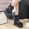 Fashion Women's Ankle Boots Fashion Platform Knight Short Boots Belt Buckle High Quality Thick Sole Leather Goth Women Boots Botas Mujer