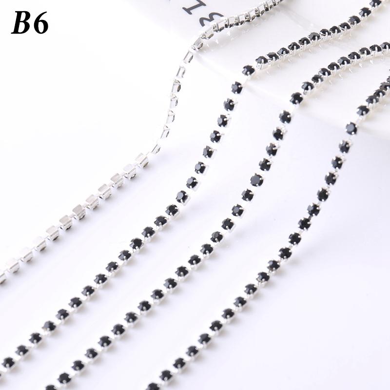 5M Rhinestone Drill Chain 2mm Glass Rhinestone Claw Chain Trim DIY Sewing Costume Craft Performance Clothing Decor Accessories