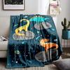 Dinosaur Print Flannel Throw Blanket Soft Warm Bed Cover for Bedroom Sofa Picnic Outdoor Leisure Nap Trip Gift