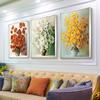 Абстрактные цветы, картина маслом, холст, постеры и принты, красные, желтые, белые картинки для гостиной, домашний декор, настенное искусство Cuadros