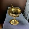 Vintage Brass World Globe Table Decor - Antique Desk Decoration - Old World Charm - Home Office Accent Piece