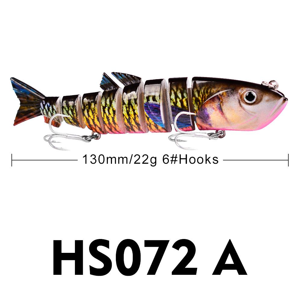 13cm Multi-Section Fish Lure, 22g, 8-Segment Hard Bait for Sea Fishing, Model HS072