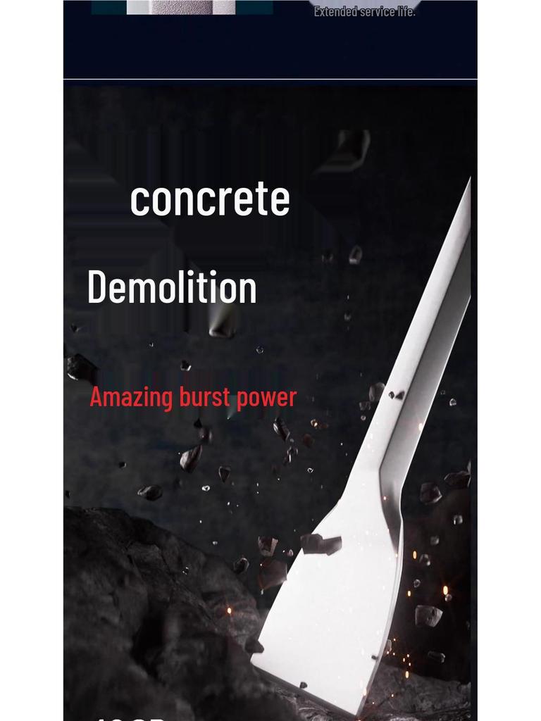 Electric Hammer Drill Bit: Square & Round Shank, Five-Pit Flat Chisel for Grooving & Impact Drilling in Concrete