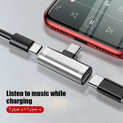 Переходник для наушников, Совместимый для Xiaomi Redmi Аудиоадаптер Type-C, Двойной разъем Type-C для