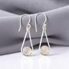 Rose Quartz Gemstone 925 Sterling Silver Women Jewelry Handmade Earrings 1.76" EE-126-27