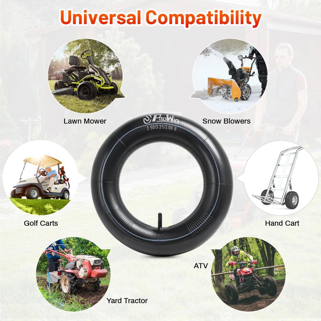 PaoWin 2pcs, 3.50-8 tube, 3.00-8 tube, tire tube 3.50/3.25/3.00-8 valve