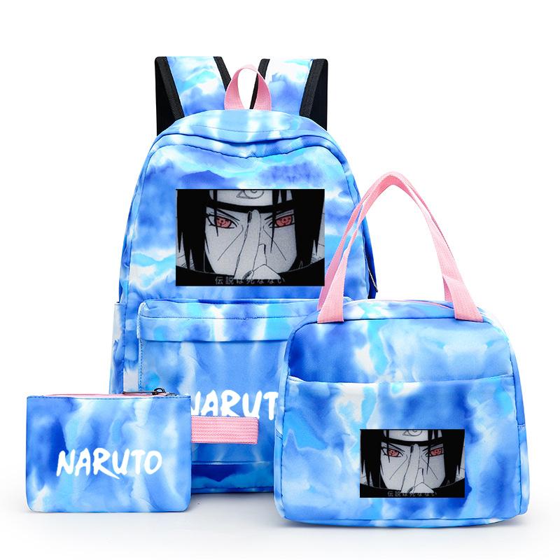 3 шт., школьный рюкзак в стиле аниме для девочек Y2K с сумками для обеда, школьный рюкзак, комплект холщовых сумок, детская сумка-ручка