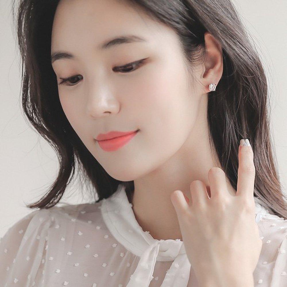 Jlauren 01M03273 Daily Rose Gold Cubic Zirconia Earrings - 4mm