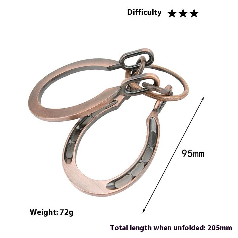 1 Piece 3D Metal Puzzle Brain Teaser Ring Removal Adults Kids Iq Challenge Games Horseshoe Lock Old Lock Shackles Solution Wit