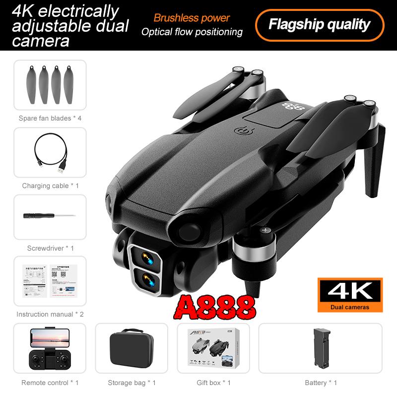 2025 Новый A888 PRO Складной Дрон 4K Профессиональный HD Двойная Камера Бесколлекторный оптический поток зависание Обтекаемый фюзеляж Квадрокоптер Игрушки