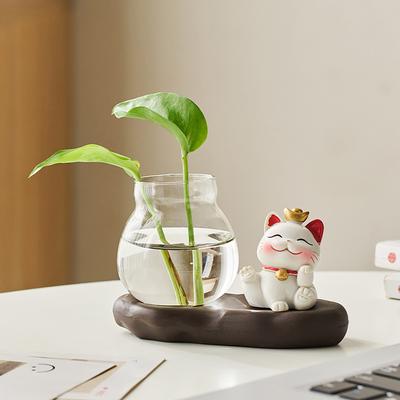 Креативное украшение для дома Lucky Cat, горшок для растений, аксессуары для стола, милые украшения для гостиной, стола, поделки из смолы для декора сада