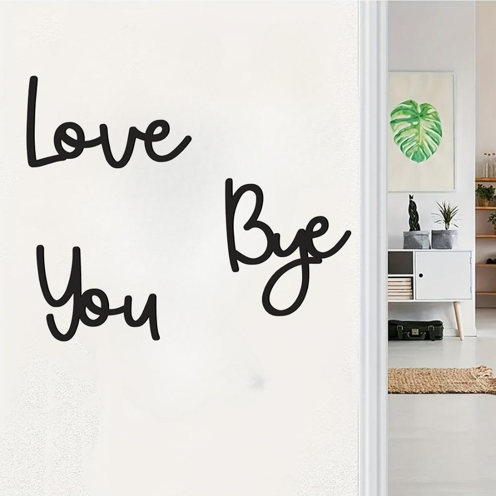 LOVE YOU BYE" Metal Sign - Home Wall Decor. Express Love and Warmth for Family & Lovers.Entryway. Valentine Decoration.