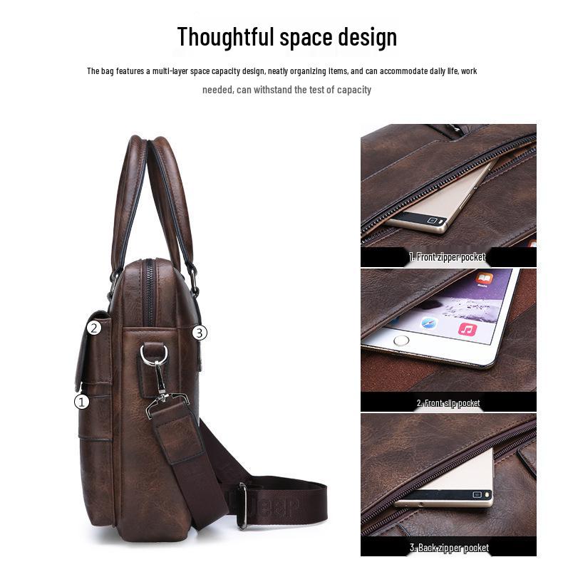 Мужская деловая повседневная сумка-портфель - Сумка через плечо для офиса и путешествий