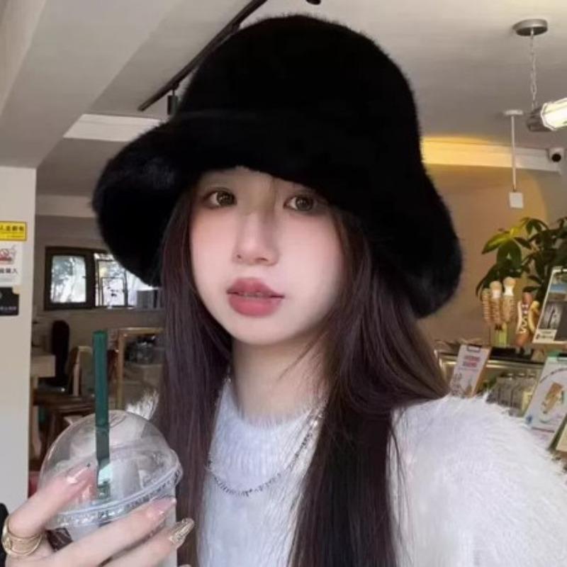 Versatile Warm Plush Basin Hat for Autumn and Winter, Fisherman Hat That Looks Small and Fashionable, Single Item Hat