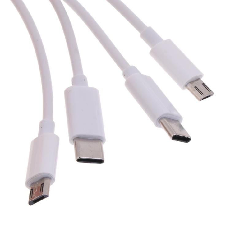 4-в-1 USB C к Multi Зарядному Кабелю USB C к Micro USB + Type C Универсальный