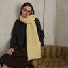 Rhombus Pattern Solid Color Knitted Scarf Women's Winter Blue Winter Atmosphere Versatile College Wind Wool Scarf