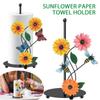 Sunflower Paper Towel Holder Iron Art Sunflower Kitchen Roll Stand Lifelike Butterfly/Bee Paper Towel Stand Decorative Standing