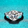 White Gold Plated 5ct Moissanite Diamond Ring for Women Classic Four-claw 100% S925 Silver Ring Double Halo Wedding Ring