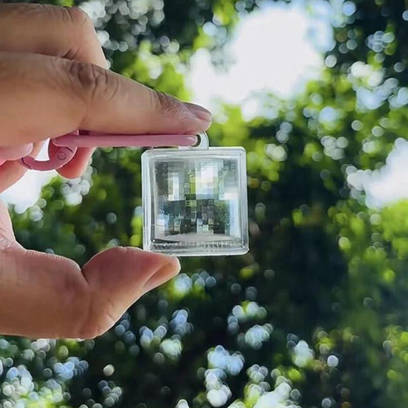 Инструмент для пиксельной фотографии Прозрачные акриловые мозаики для брелоков и обмена воспоминаниями о путешествиях Мозаичная линза Синий, Черный, Розовый