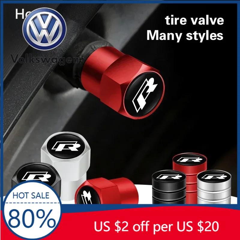 For Volkswagen VW Car Styling Metal Car Tire Valve Caps Dust Prevention Accessories For R Volkswagen Magotan R-Line Touran GTI B