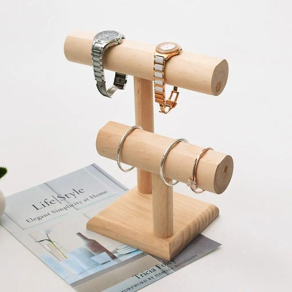 Natural Wood Bracelet Storage Rack Multi-purpose Tier Jewelry Stand Jewelry Display Stand  Girls